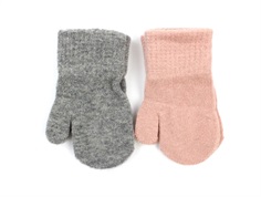 CeLaVi mittens knit misty rose/grey uld/nylon (2-pack)